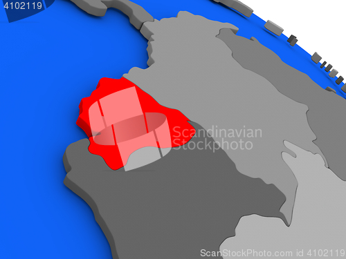 Image of Ecuador in red