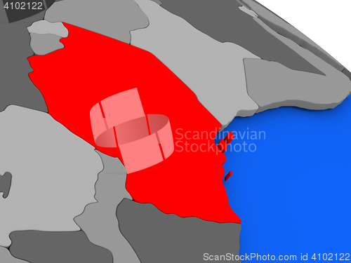 Image of Tanzania in red