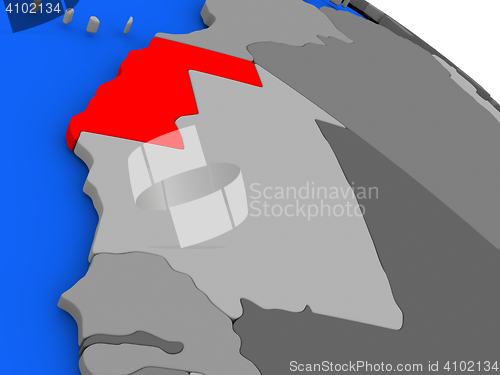 Image of Western Sahara in red