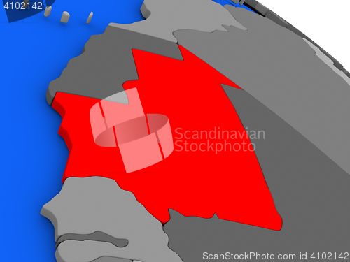 Image of Mauritania in red