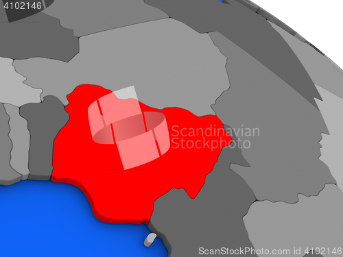 Image of Nigeria in red