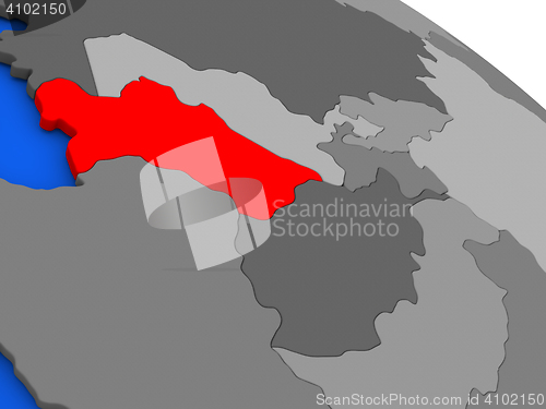 Image of Turkmenistan in red