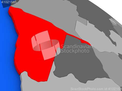 Image of Namibia in red