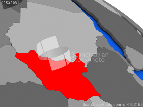 Image of South Sudan in red