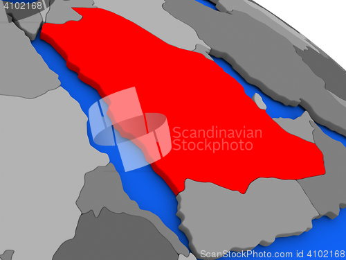 Image of Saudi Arabia in red