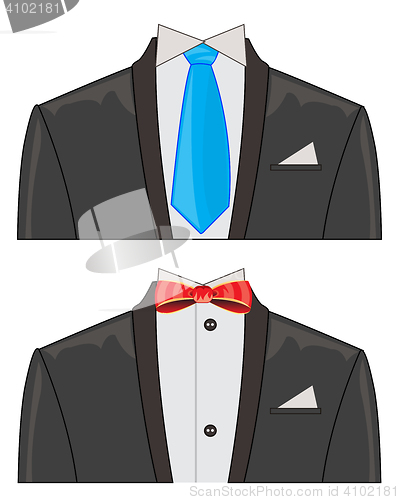 Image of Two suits on white background