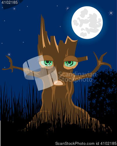 Image of Terrible stump in the night