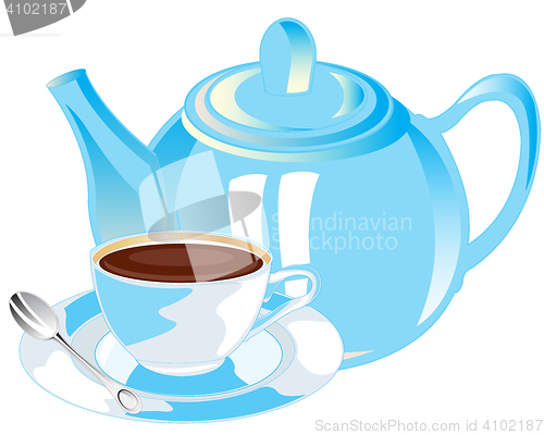 Image of Teapot and cup with tea