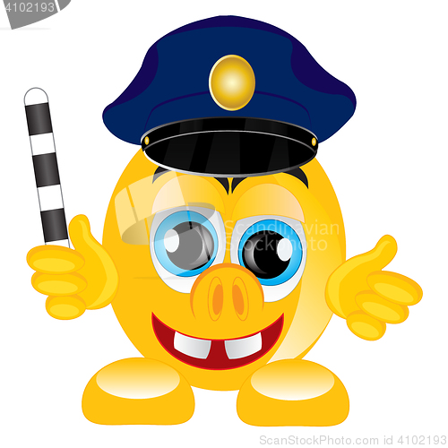 Image of Smile police on white background