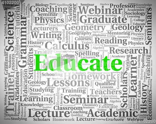 Image of Educate Word Shows Develop Studying And University