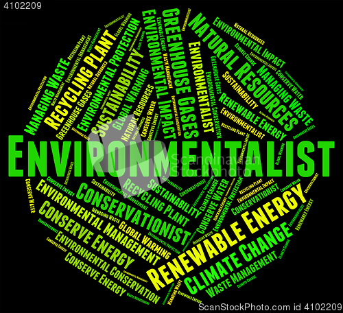 Image of Environmentalist Word Shows Earth Day And Environmentally