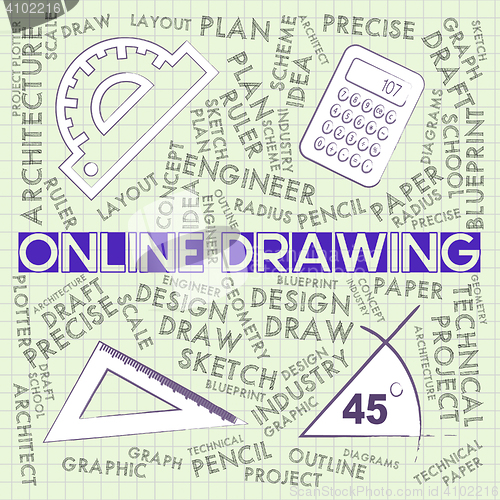 Image of Online Drawing Shows Web Site And Creative
