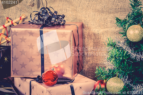 Image of Christmas presents and baubles