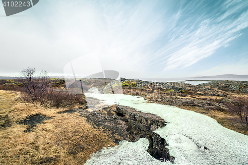 Image of Iceland landscape in cloudy weather