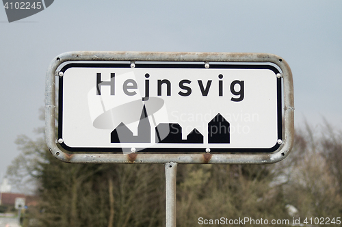 Image of Hejnsvig city sign in Denmark