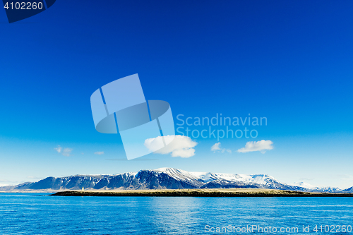 Image of Mountains in the blue ocean