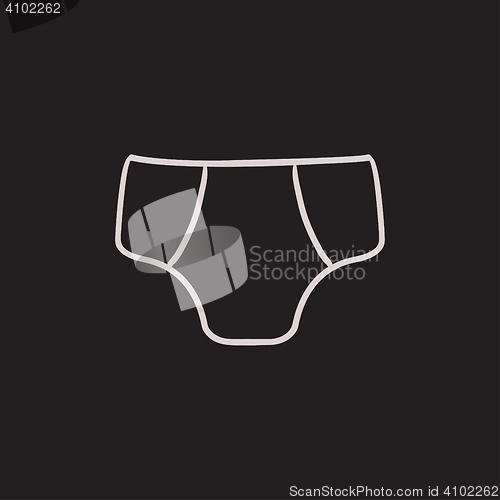 Image of Male underpants sketch icon.