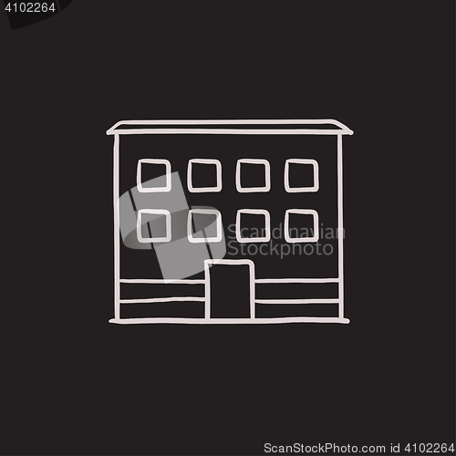 Image of Office building sketch icon.