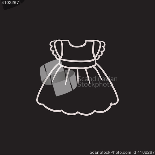 Image of Baby dress sketch icon.