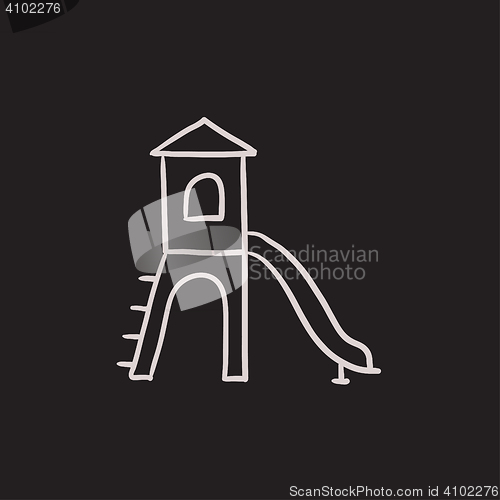 Image of Playground with slide sketch icon.