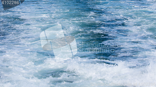 Image of Wave of a ferry ship on the open ocean