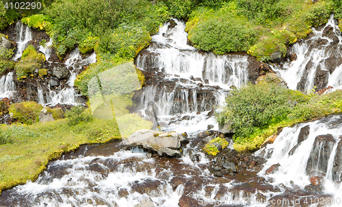 Image of Hraunfossar waterfalls in Iceland