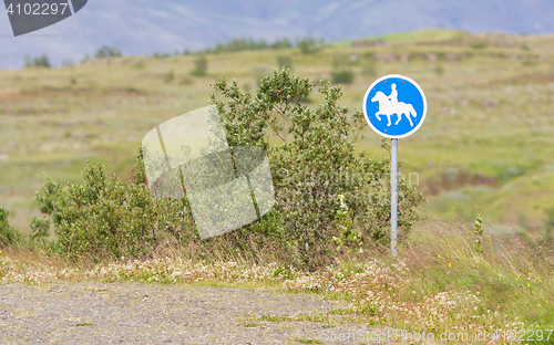 Image of Road sign in Iceland - Equestrian path