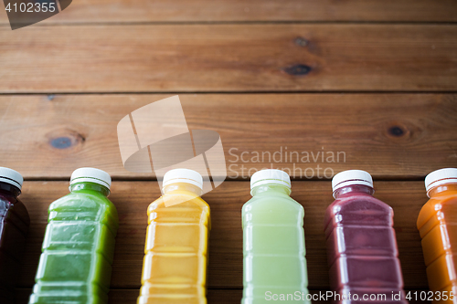 Image of bottles with different fruit or vegetable juices