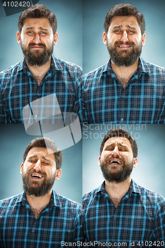 Image of The crying man closeup