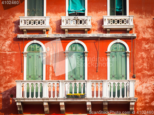 Image of 300 years old venetian palace facade from Canal Grande