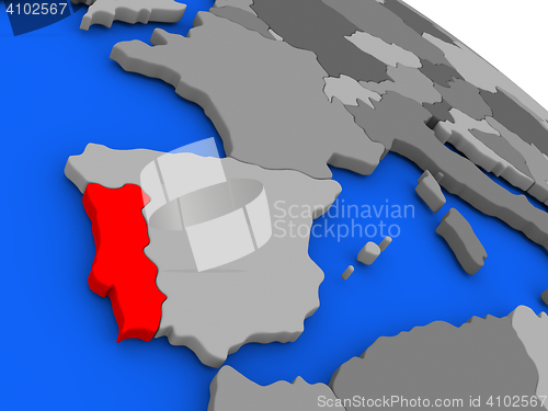 Image of Portugal in red