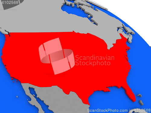 Image of USA in red