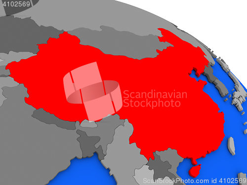 Image of China in red