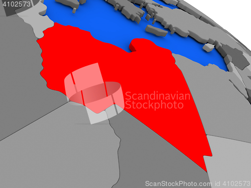 Image of Libya in red