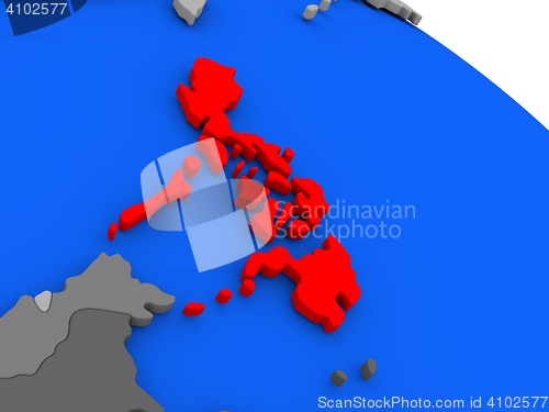 Image of Philippines in red