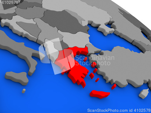 Image of Greece in red