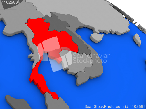 Image of Thailand in red