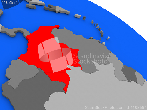 Image of Colombia in red