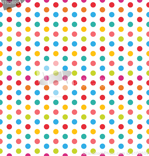 Image of Seamless Polka Dot Background, Colorful Pattern for Textile