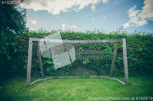 Image of Soccer goal made of wood