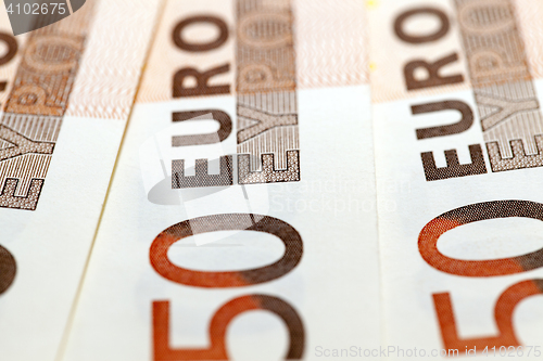 Image of euro, photographed close up