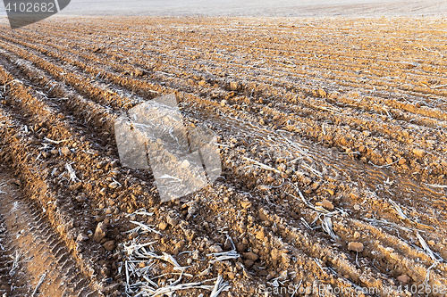 Image of plowed land, frost