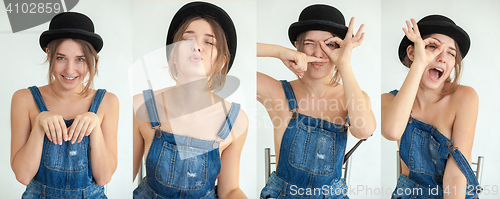 Image of portrait of pretty young funny woman 