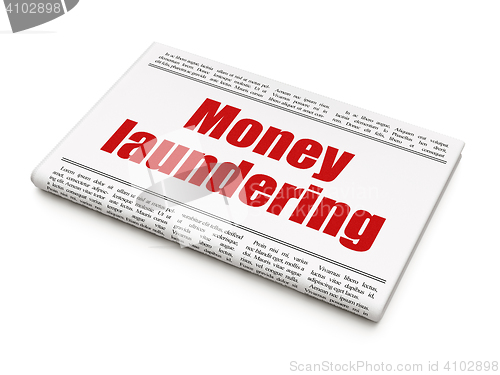 Image of Banking concept: newspaper headline Money Laundering