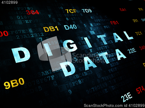 Image of Information concept: Digital Data on Digital background