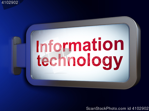 Image of Data concept: Information Technology on billboard background