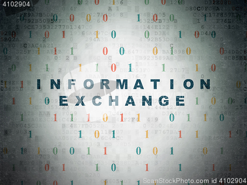 Image of Information concept: Information Exchange on Digital Data Paper background