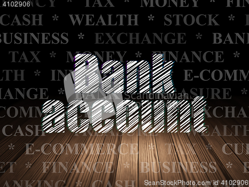 Image of Money concept: Bank Account in grunge dark room