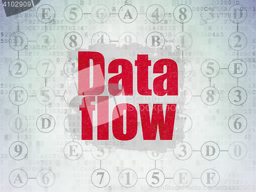 Image of Information concept: Data Flow on Digital Data Paper background