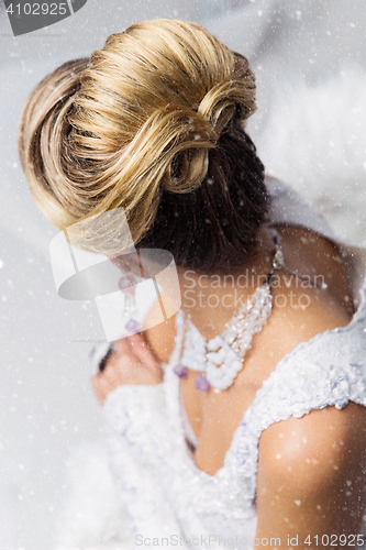 Image of Close-up of bridal babette hairdo